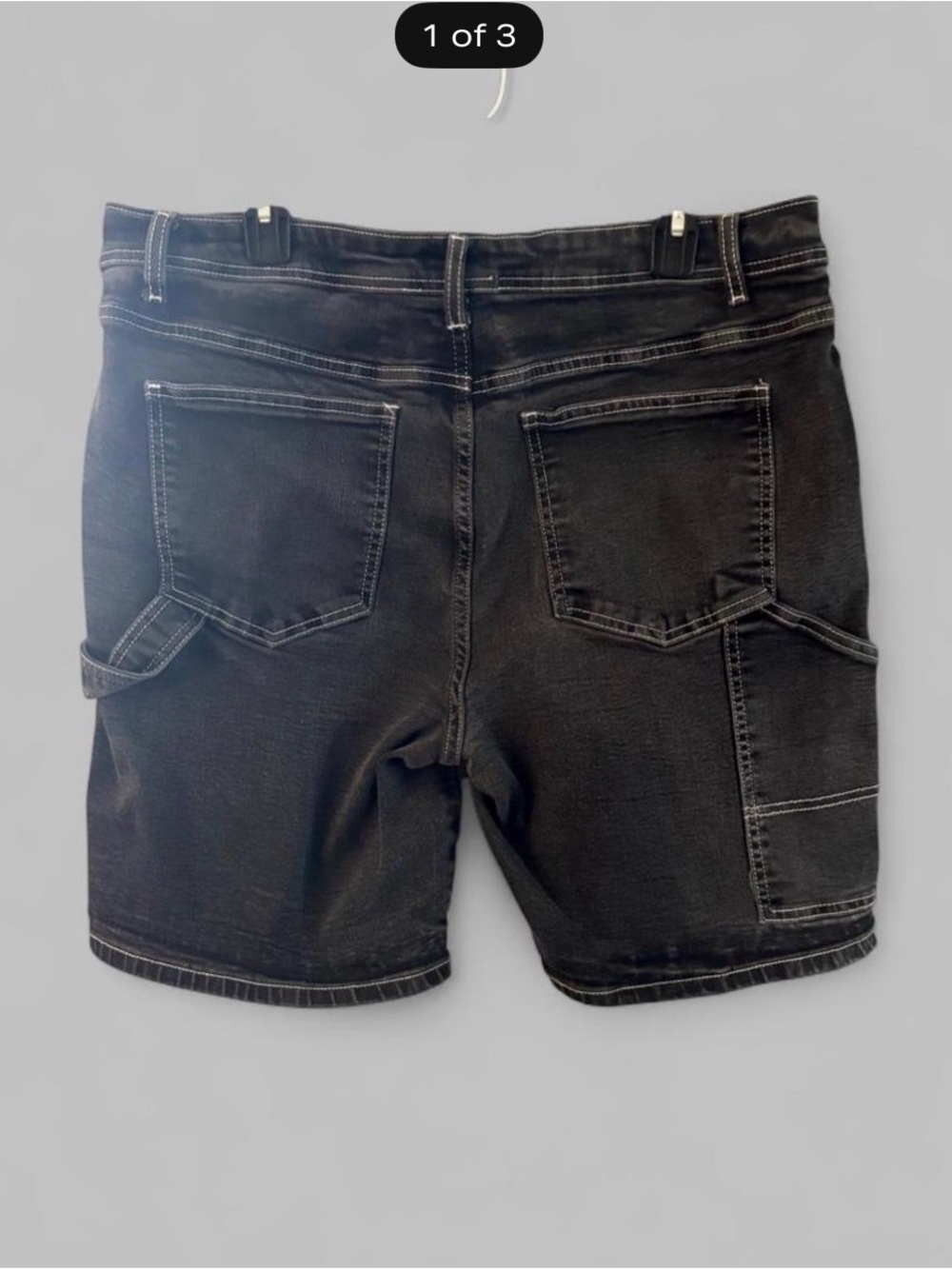 Hot Topic Black Carpenter Denim Shorts size 36